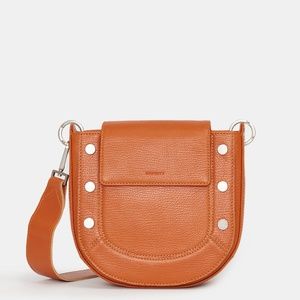 NWT Hammitt Kayce Medium Saddle Bag Candlelight Orange Brushed silver